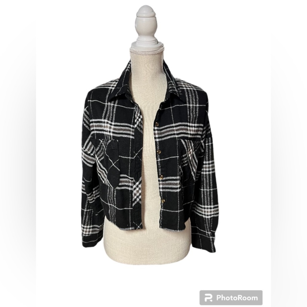 CI Sono flannel cropped top
